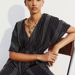 H&M Black and White Striped Maxi Dress